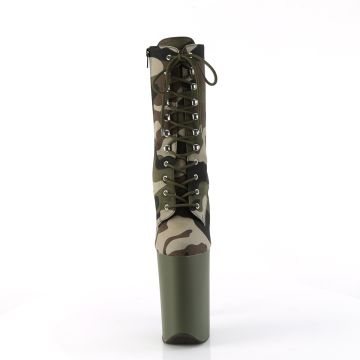 Kotníkové kozačky s armádní kamufláží INF1020CAMO/GRN/DOL | INFINITY-1020CAMO Pleaser - zepředu
