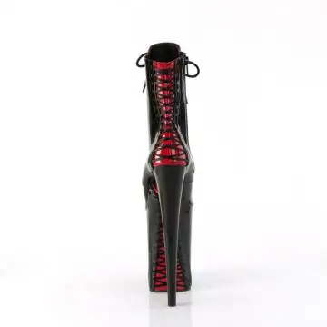 Černé sexy kozačky na pole dance Pleaser INF1020FH/B-R/M | INFINITY-1020FH Pleaser - zezadu