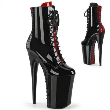 Černé sexy kozačky na pole dance Pleaser INF1020FH/B-R/M | INFINITY-1020FH Pleaser