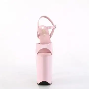 Růžové sexy boty na obrovském podpatku INF909/BP/M | INFINITY-909 Pleaser - zepředu