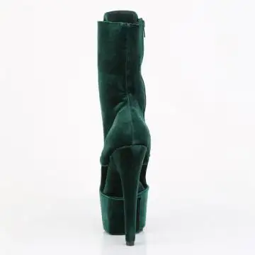 Tmavě zelené taneční kozačky ADO1045VEL/EMGN/M | ADORE-1045VEL Pleaser - zezadu