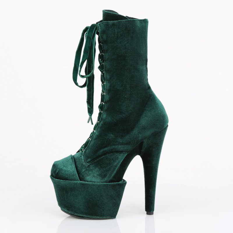 Tmavě zelené taneční kozačky ADO1045VEL/EMGN/M | ADORE-1045VEL Pleaser - z vnitřku