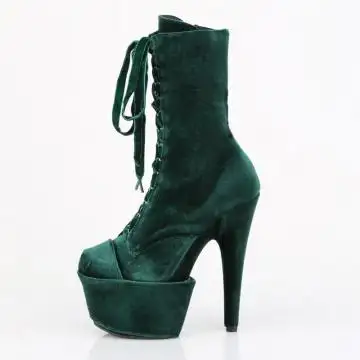Tmavě zelené taneční kozačky ADO1045VEL/EMGN/M | ADORE-1045VEL Pleaser - z vnitřku