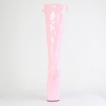 Růžové fetiš kozačky bez podpatku CRAZE2023/BP/M | CRAZE-2023 Pleaser - zezadu