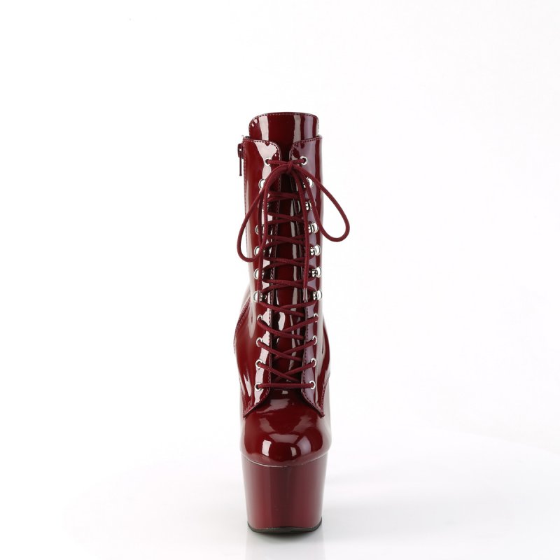 ADO1020/BY/M Rudé taneční kotníčkové kozačky | ADORE-1020 Pleaser - zepředu