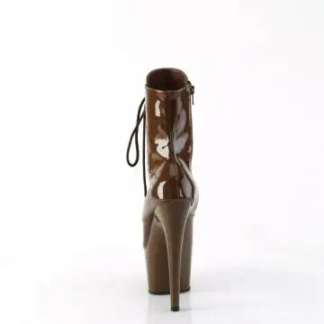 Kávové kotníčkové kozačky ADO1020/MOC/M | ADORE-1020 Pleaser - zezadu