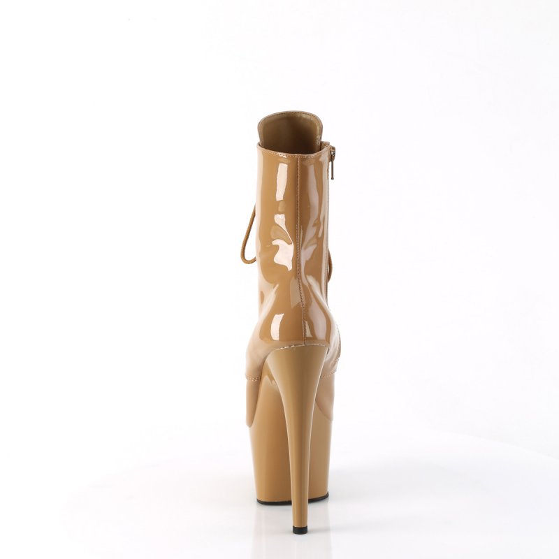 ADO1020/TF/M karamelové kotníčkové kozačky | ADORE-1020 Pleaser - zezadu