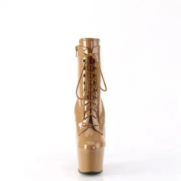 ADO1020/TF/M karamelové kotníčkové kozačky | ADORE-1020 Pleaser - zepředu