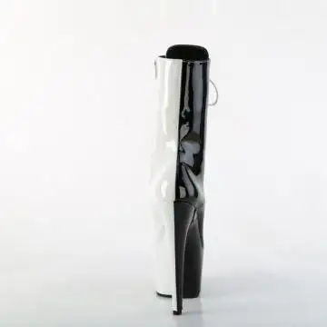 Bílo černé pole dance kozačky ADO1040TT/B-W/M | ADORE-1040TT Pleaser - zezadu