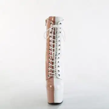 Bílo tělové pole dance kozačky ADO1040TT/BH-W/M | ADORE-1040TT Pleaser - zepředu