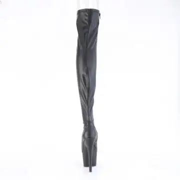Černé matné kozačky vysoké na stehna ADO3011/BPU/M Pleaser | ADORE-3011 Pleaser - zezadu