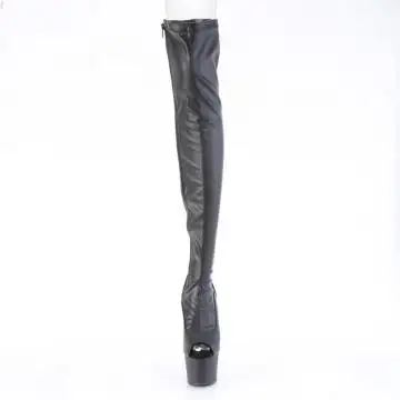 Černé matné kozačky vysoké na stehna ADO3011/BPU/M Pleaser | ADORE-3011 Pleaser - zepředu