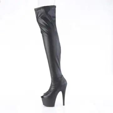 Černé matné kozačky vysoké na stehna ADO3011/BPU/M Pleaser | ADORE-3011 Pleaser - z vnitřku