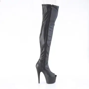 Černé matné kozačky vysoké na stehna ADO3011/BPU/M Pleaser | ADORE-3011 Pleaser - z vnějšku