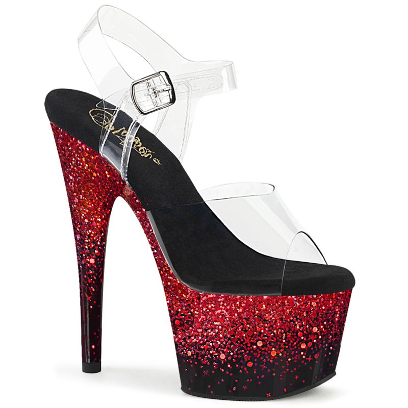 Červené strip boty ADO708SS/C/B-RG | ADORE-708SS Pleaser