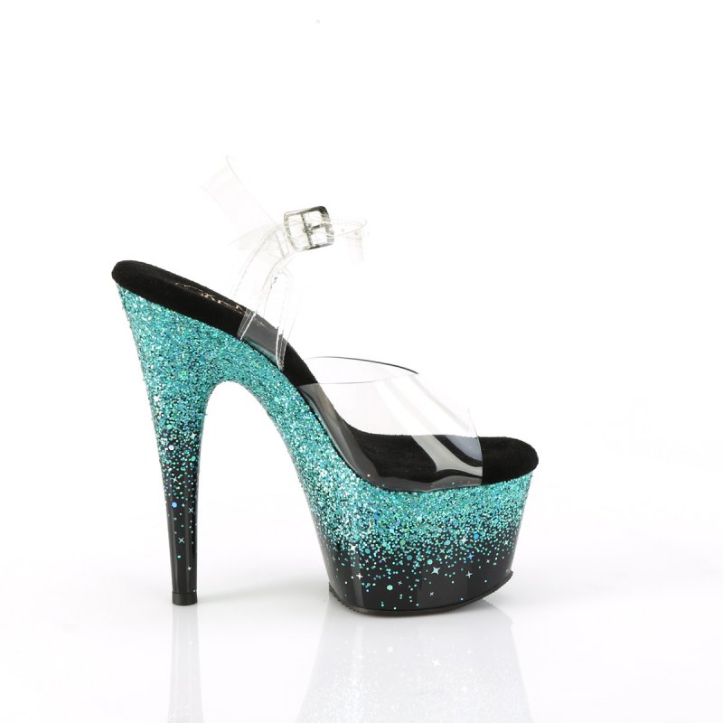 Tyrkysové go-go boty ADO708SS/C/B-TURG | ADORE-708SS Pleaser - z vnějšku