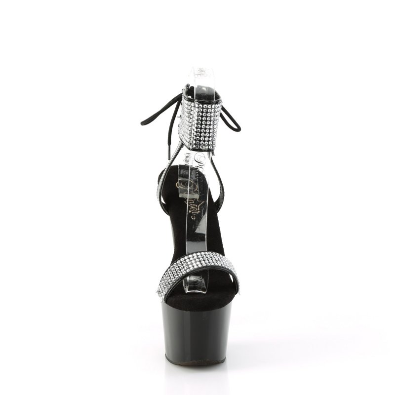 Černé luxusní sexy boty na platformě ADO770/B-RS/M | ADORE-770 Pleaser - zepředu