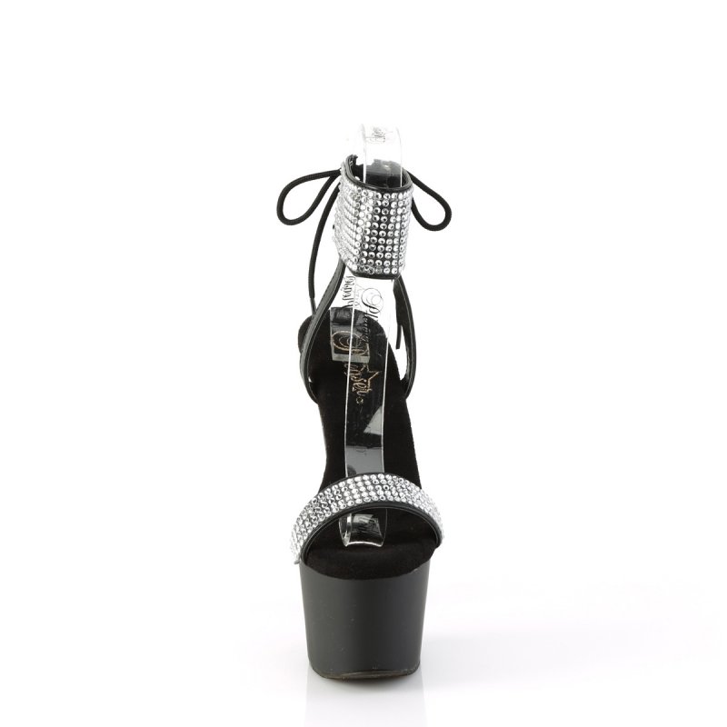 Černé matné luxusní sexy boty na platformě ADO770/BPU-RS/M | ADORE-770 Pleaser - zepředu