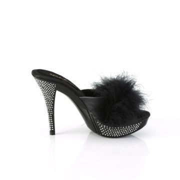 Černé pantofle s chmýřím ELEG401F/BPU/M | ELEGANT-401F Fabulicious - z vnějšku Černé pantofle s chmýřím ELEG401F/BPU/M | ELEGANT-401F Fabulicious - z vnějšku