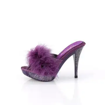 Fialové pantofle s chmýřím ELEG401F/PPPU/M | ELEGANT-401F Fabulicious - z vnitřku