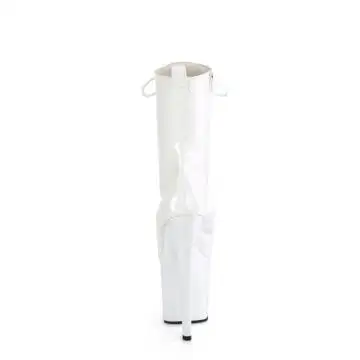 Bílé pole dance kozačky ENC1040/W/M | ENCHANT-1040 Pleaser - zezadu