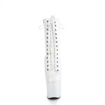 Bílé pole dance kozačky ENC1040/W/M | ENCHANT-1040 Pleaser - zepředu