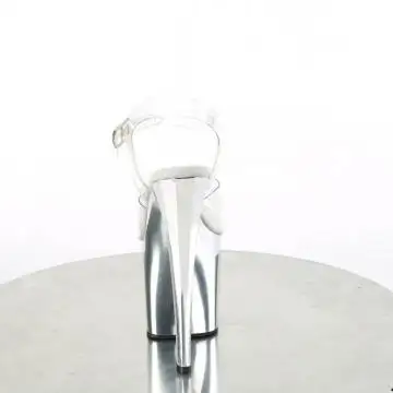 Stříbrné pole dance boty ENC708/C/SCH | ENCHANT-708 Pleaser - zezadu