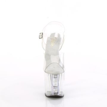 Průhledné sandály Pleaser ENC708AQUA-02/C/C-S se zdobením | ENCHANT-708AQUA-02 Pleaser - zepředu