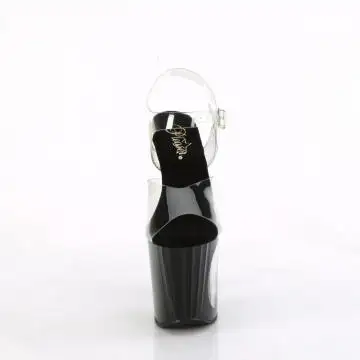 Svítící sandály na podpatku Pleaser ENC708LT-C/C/B-SG | ENCHANT-708LT-CIRCLE Pleaser - zepředu