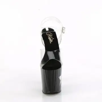 Svítící sandály s hvězdou Pleaser ENC708LT-STAR/C/B-SG | ENCHANT-708LT-STAR Pleaser - zepředu