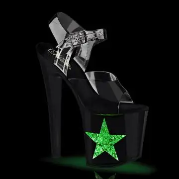 Svítící sandály s hvězdou Pleaser ENC708LT-STAR/C/B-SG | ENCHANT-708LT-STAR Pleaser