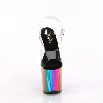 Duhové sandály na platformě Pleaser ENC708RC/C/RBOWCH | ENCHANT-708RC Pleaser - zepředu