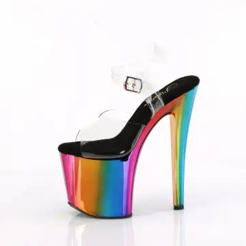 Duhové sandály na platformě Pleaser ENC708RC/C/RBOWCH | ENCHANT-708RC Pleaser - z vnitřku