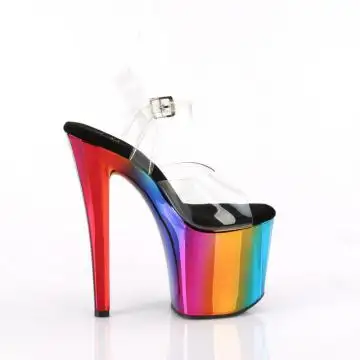 Duhové sandály na platformě Pleaser ENC708RC/C/RBOWCH | ENCHANT-708RC Pleaser - z vnějšku