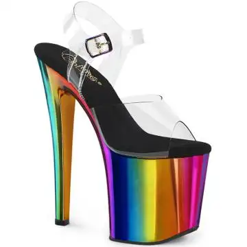 Duhové sandály na platformě Pleaser ENC708RC/C/RBOWCH | ENCHANT-708RC Pleaser