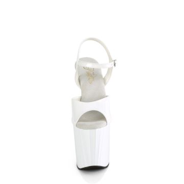 Bílé sexy boty Pleaser ENC709/W/M | ENCHANT-709 - zepředu