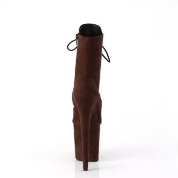 Hnědé taneční kozačky FLAM1020FS/MOCFS/M | FLAMINGO-1020FS Pleaser - zezadu