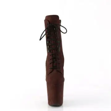 Hnědé taneční kozačky FLAM1020FS/MOCFS/M | FLAMINGO-1020FS Pleaser - zepředu
