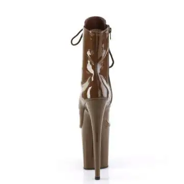 Kávové strip kozačky FLAM1021/MOC/M | FLAMINGO-1021 Pleaser - zezadu