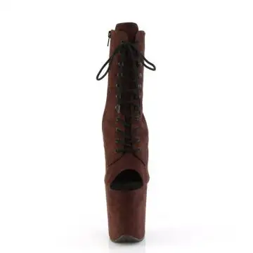 Hnědé kozačky na striptýz FLAM1021FS/MOCFS/M | FLAMINGO-1021FS Pleaser - zepředu