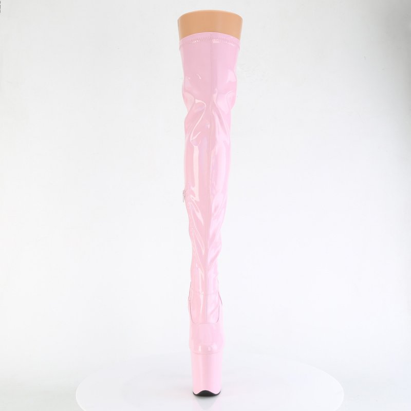 Růžové sexy kozačky FLAM3000HWR/BPHG/M Pleaser | FLAMINGO-3000HWR Pleaser - zepředu