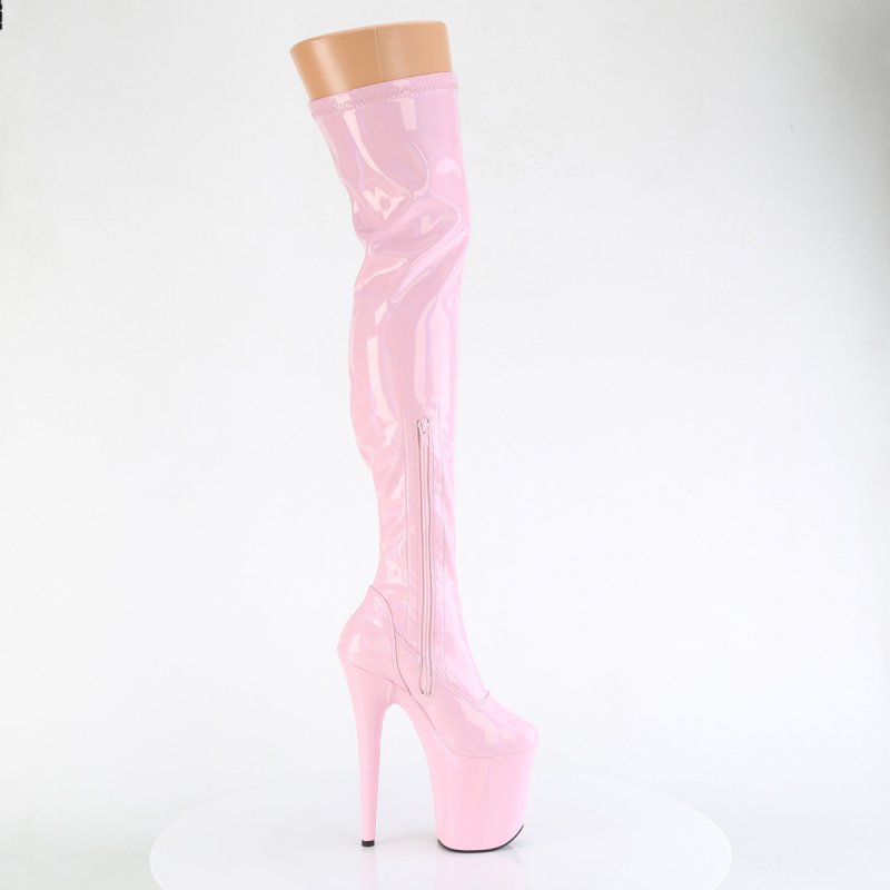 Růžové sexy kozačky FLAM3000HWR/BPHG/M Pleaser | FLAMINGO-3000HWR Pleaser - z vnějšku