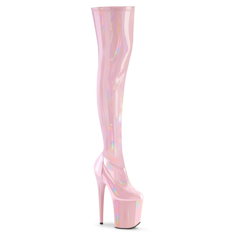 Růžové sexy kozačky FLAM3000HWR/BPHG/M Pleaser | FLAMINGO-3000HWR Pleaser