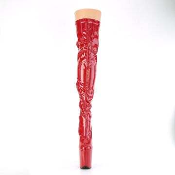 Červené sexy kozačky FLAM3000HWR/RHG/M | FLAMINGO-3000HWR Pleaser - zepředu Červené sexy kozačky FLAM3000HWR/RHG/M | FLAMINGO-3000HWR Pleaser - zepředu