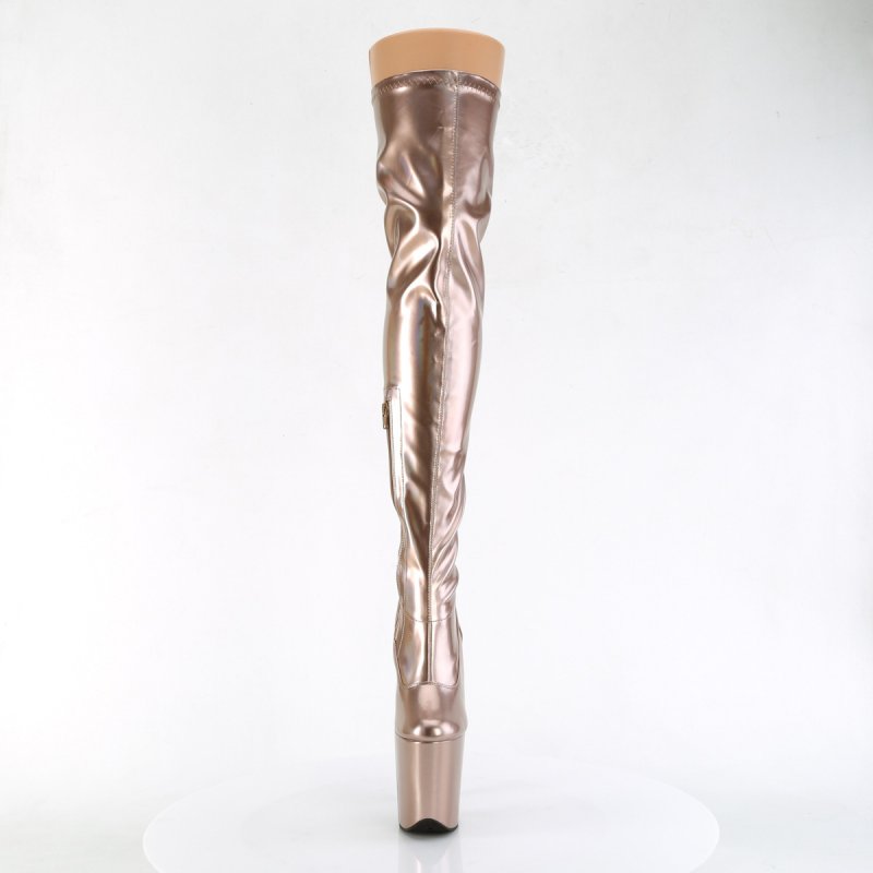 Zlaté sexy kozačky FLAM3000HWR/ROGDHG/M | FLAMINGO-3000HWR Pleaser - zepředu