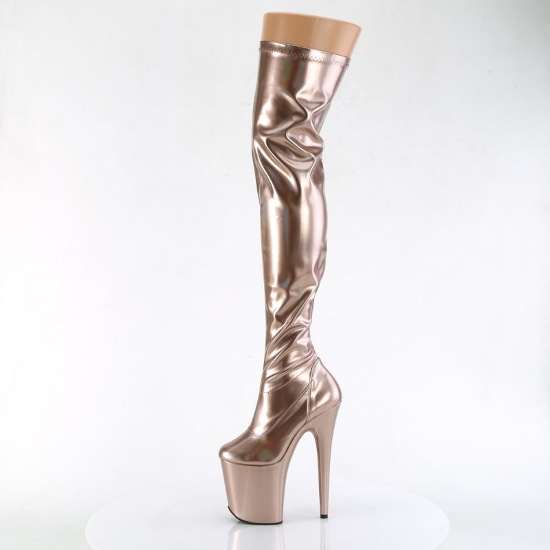 Zlaté sexy kozačky FLAM3000HWR/ROGDHG/M | FLAMINGO-3000HWR Pleaser - z vnitřku