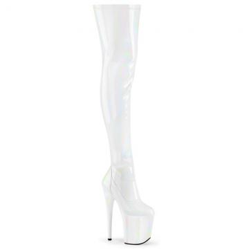 FLAMINGO-3000HWR | Bílé sexy kozačky FLAM3000HWR/WHG/M Pleaser
