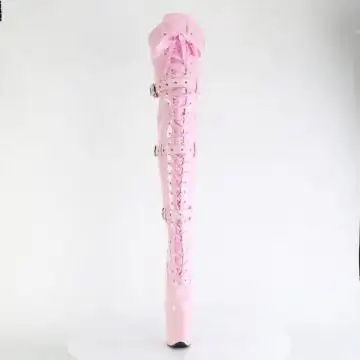 Růžové erotické kozačky FLAM3028/BP/M | FLAMINGO-3028 Pleaser - zepředu