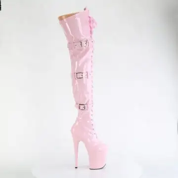 Růžové erotické kozačky FLAM3028/BP/M | FLAMINGO-3028 Pleaser - z vnějšku