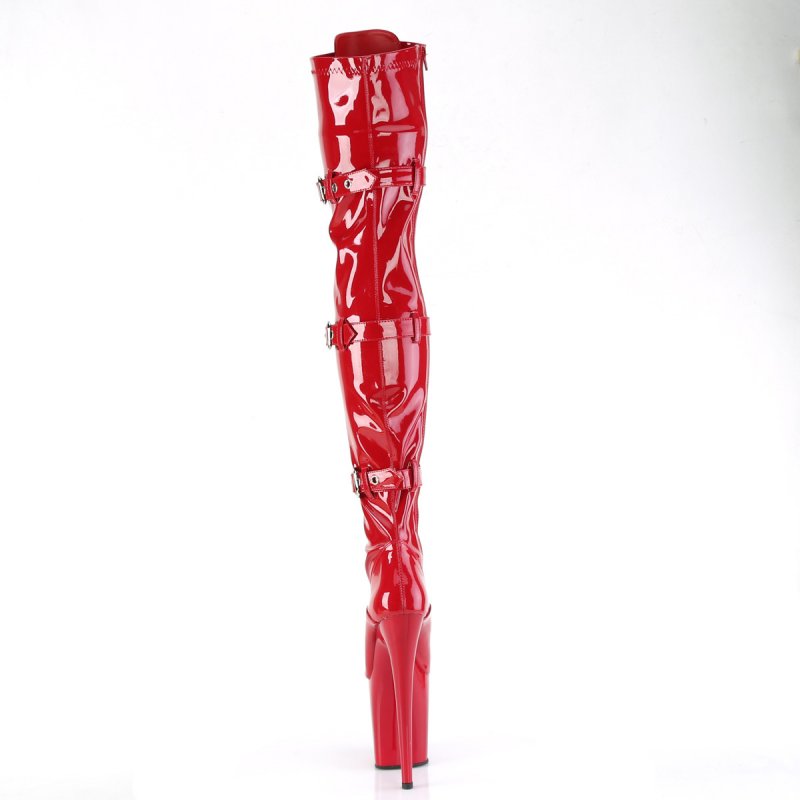 Červené erotické kozačky FLAM3028/R/M | FLAMINGO-3028 Pleaser - zezadu